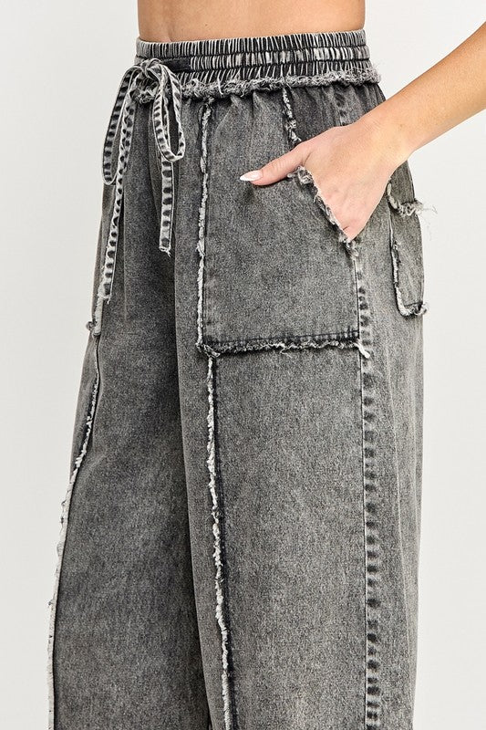 Product image for mineral washed denim pants