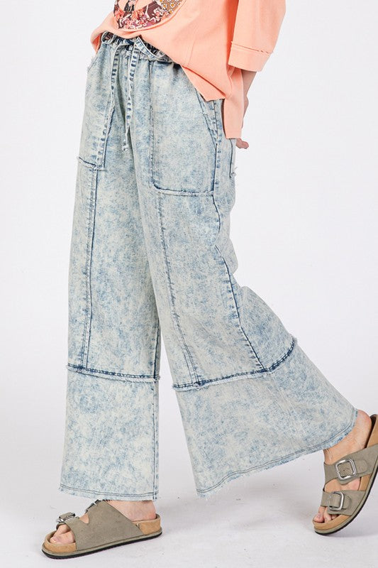Product image for mineral washed denim pants