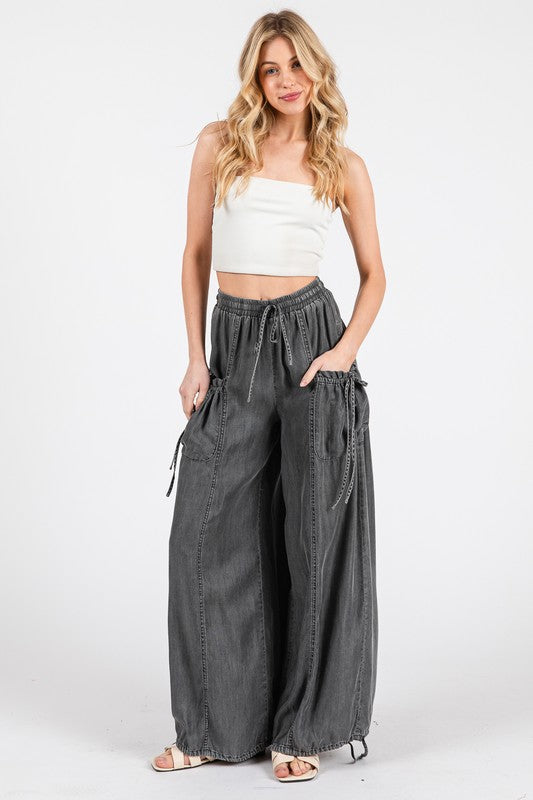 Product image for drawstring utility cargo jogger