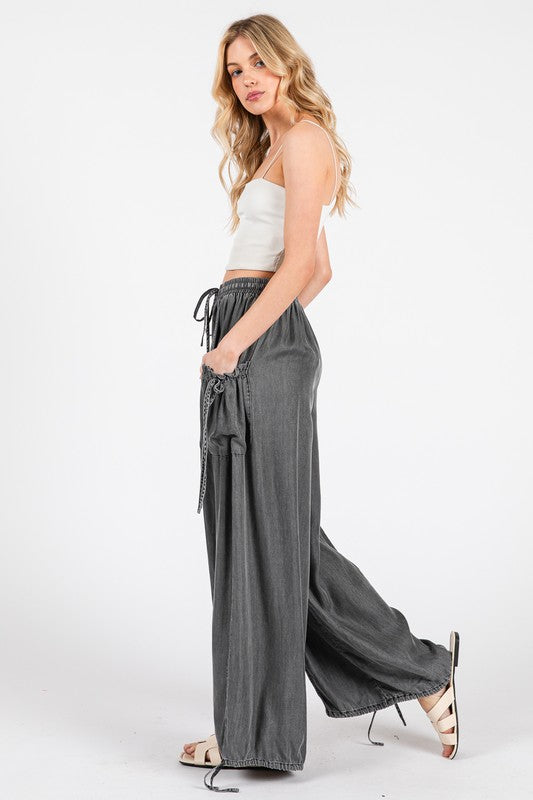 Product image for drawstring utility cargo jogger