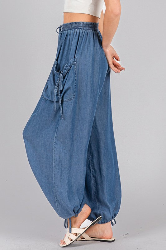 Product image for drawstring utility cargo jogger