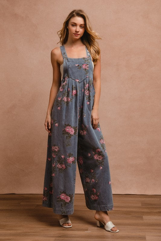 Washed Round Neck Love Patchwork Ruffle Hem Top