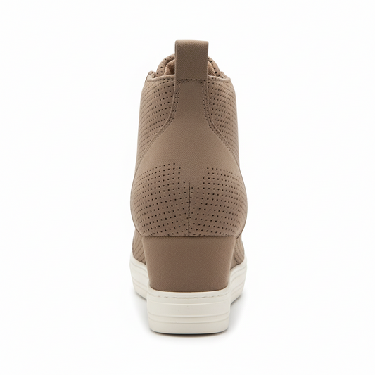 Perforated High-Top Sneaker Wedge