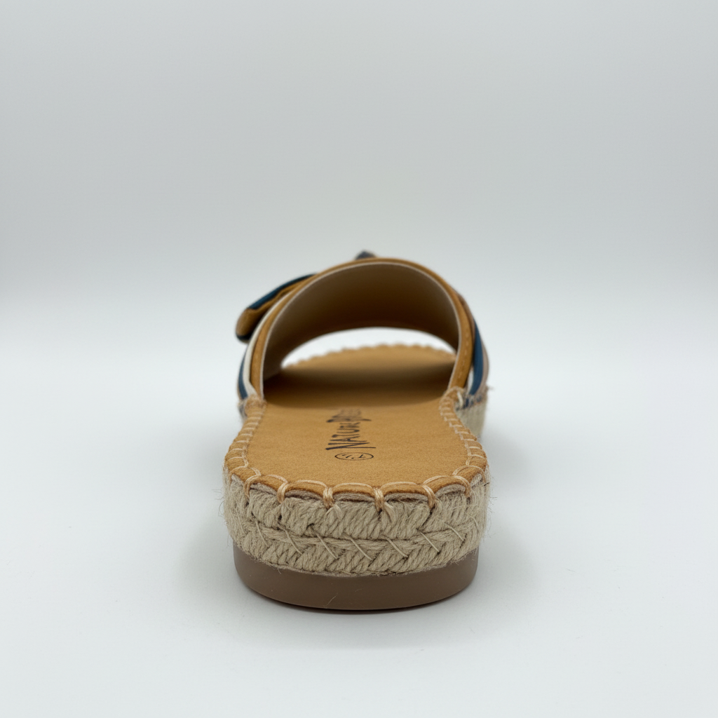 Women's striped espadrille sandals back view