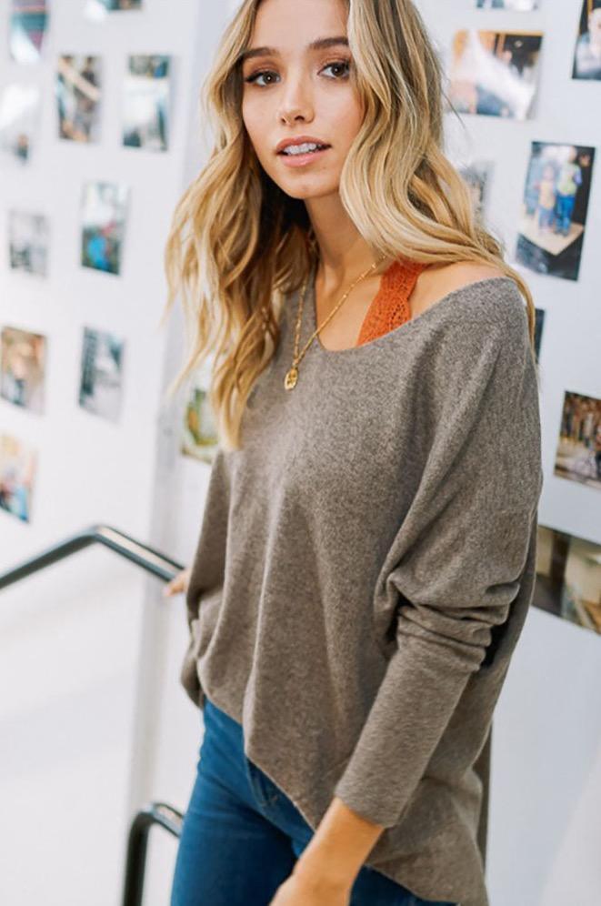 Easy Slouchy V-Neck Dolman Sleeve Tunic Top - Shirts & Tops - BellanBlue