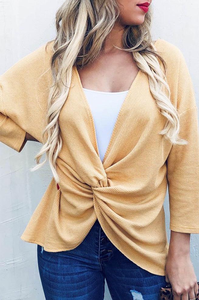 Reversible Cross Back Pullover Knit Casual Top - Shirts & Tops - BellanBlue