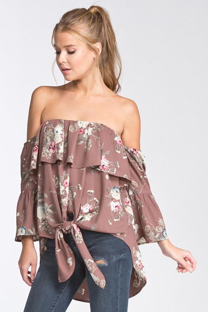 Women's Off Shoulder High-Low Top - - BellanBlue