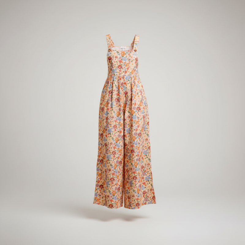 Women's jumpsuits and rompers ghost mannequin collection boho denim floral patchwork one-piece styles - BellanBlue