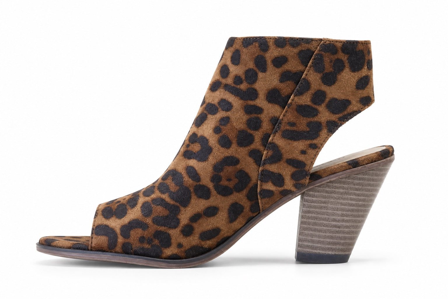 Forever Link Winster-2 Leopard Peep-Toe Cutout Booties