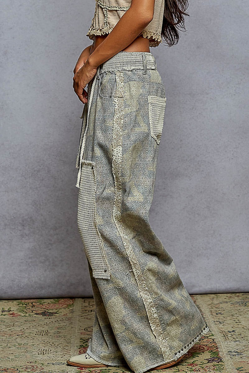 Regular Fit Denim Pants with Stud Detail