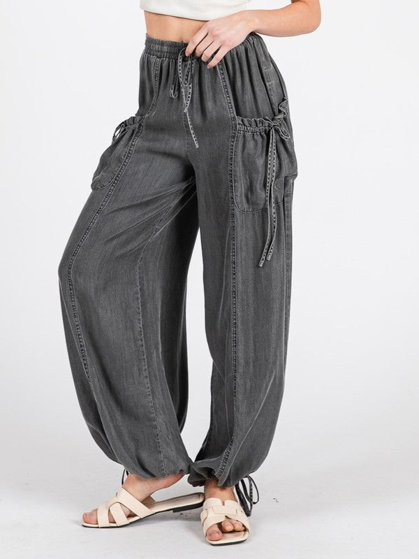 Product image for drawstring utility cargo jogger