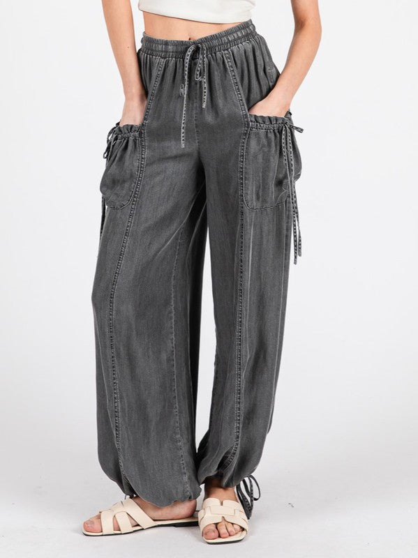 Product image for drawstring utility cargo jogger