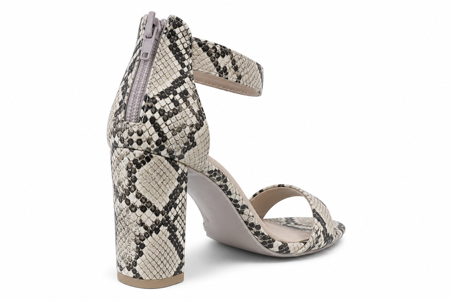 Wild Diva Lounge Python-Print Block Heel Sandals