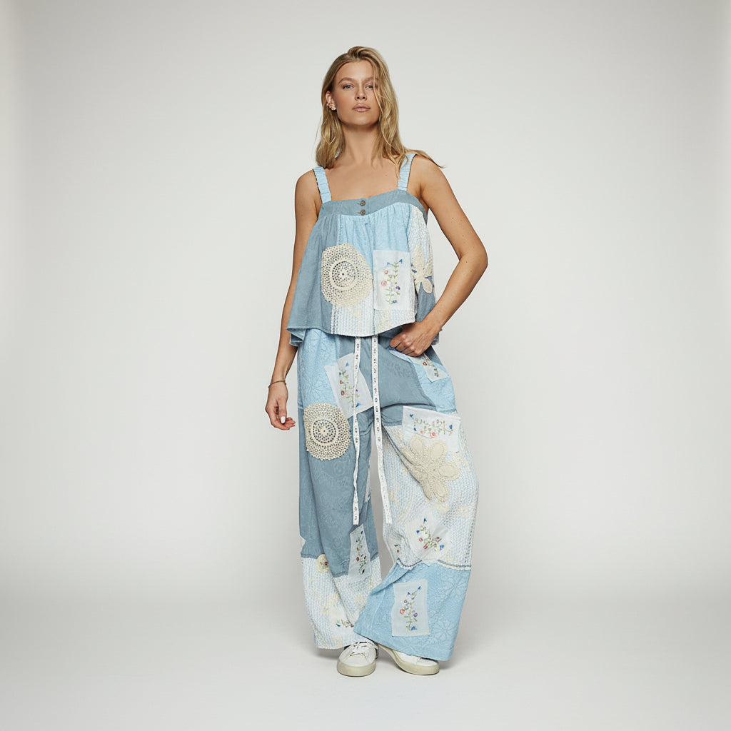 POL Strappy Patch Detail A-Line Top