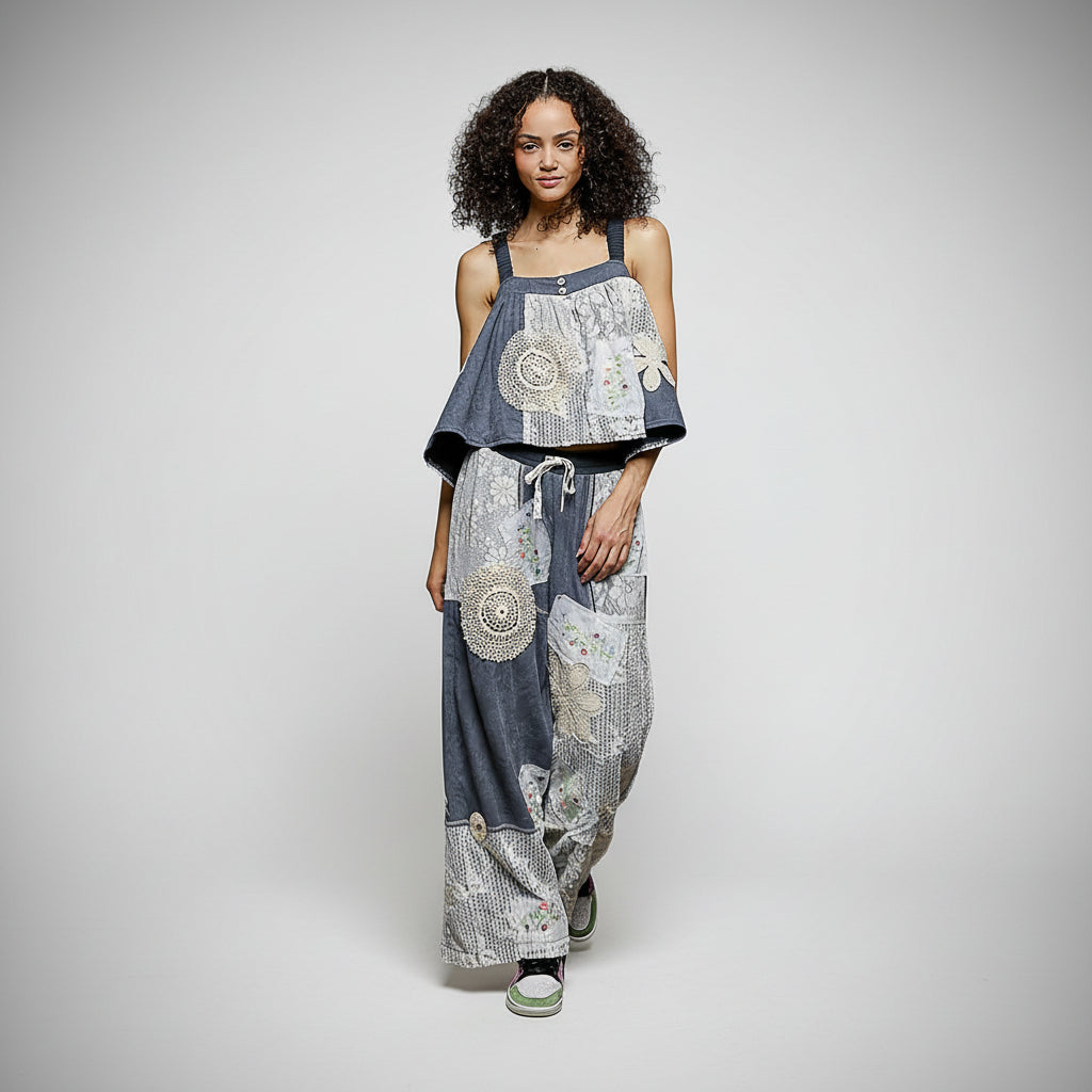 POL Strappy Patch Detail A-Line Top