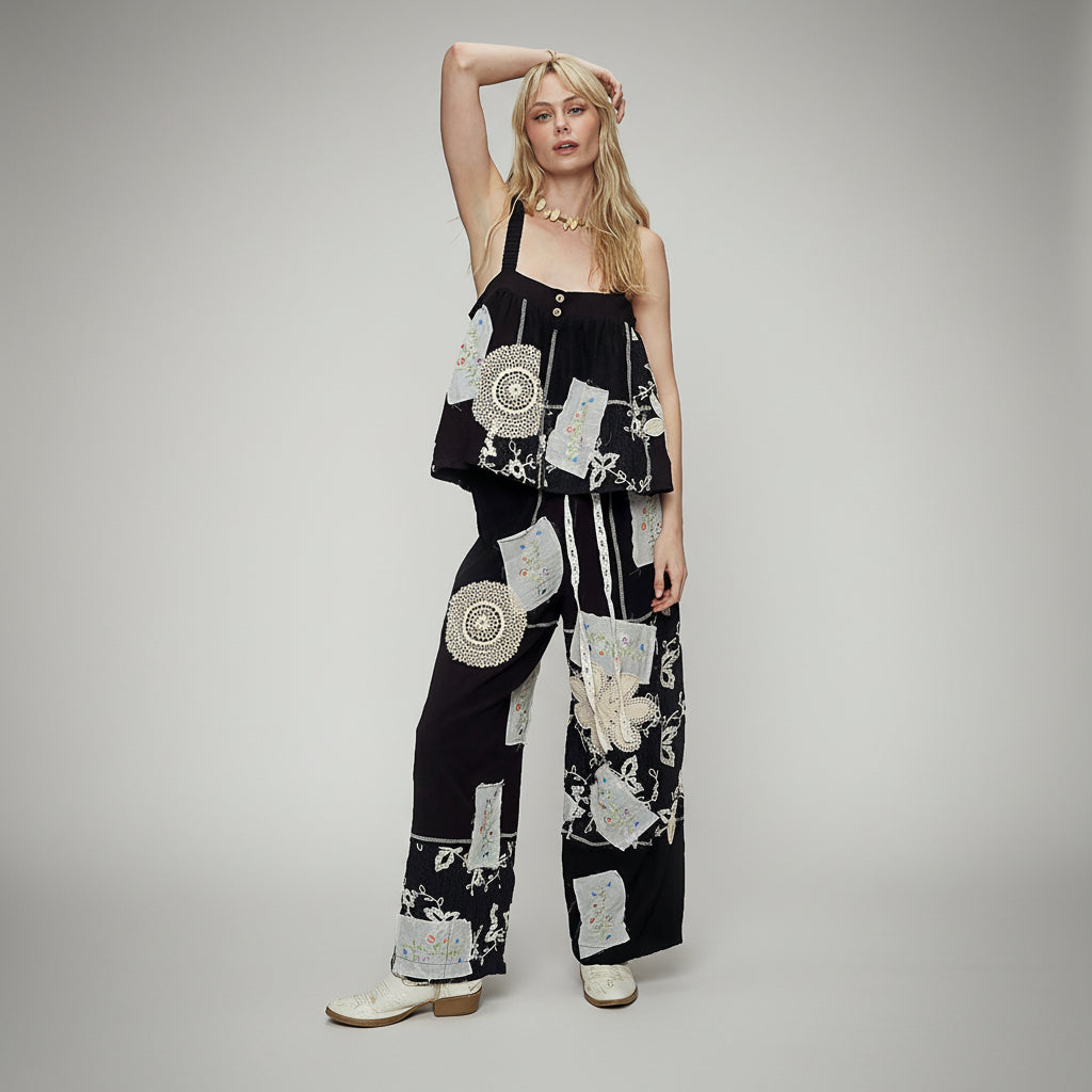 POL Strappy Patch Detail A-Line Top