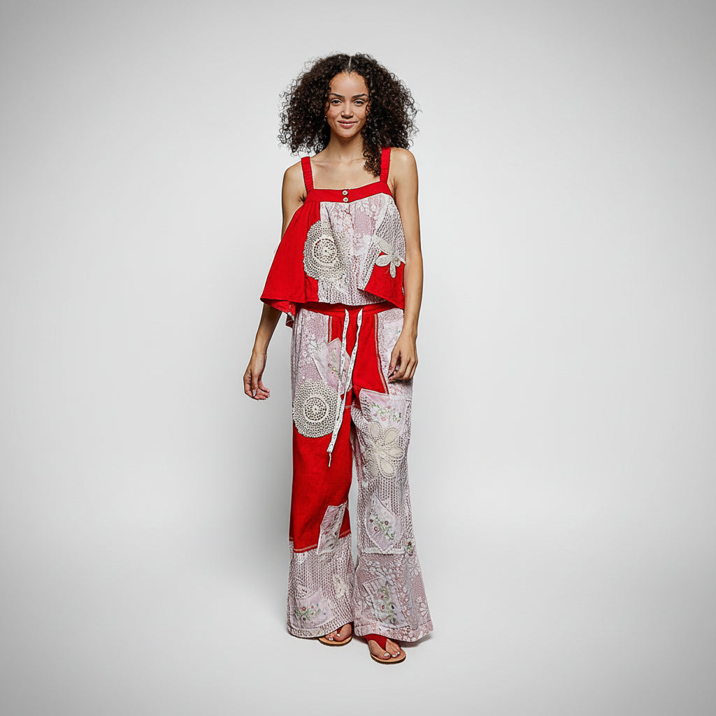 POL Strappy Patch Detail A-Line Top