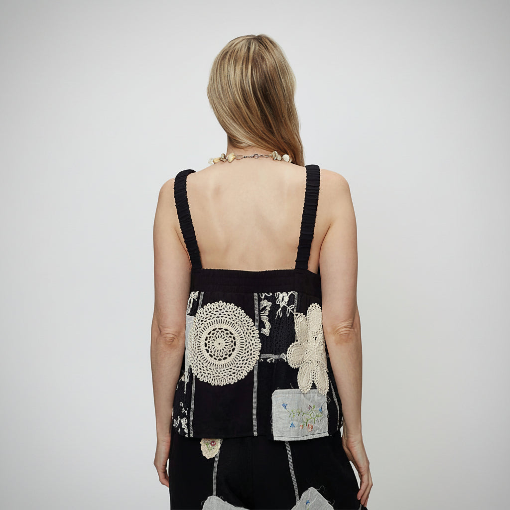 POL Strappy Patch Detail A-Line Top