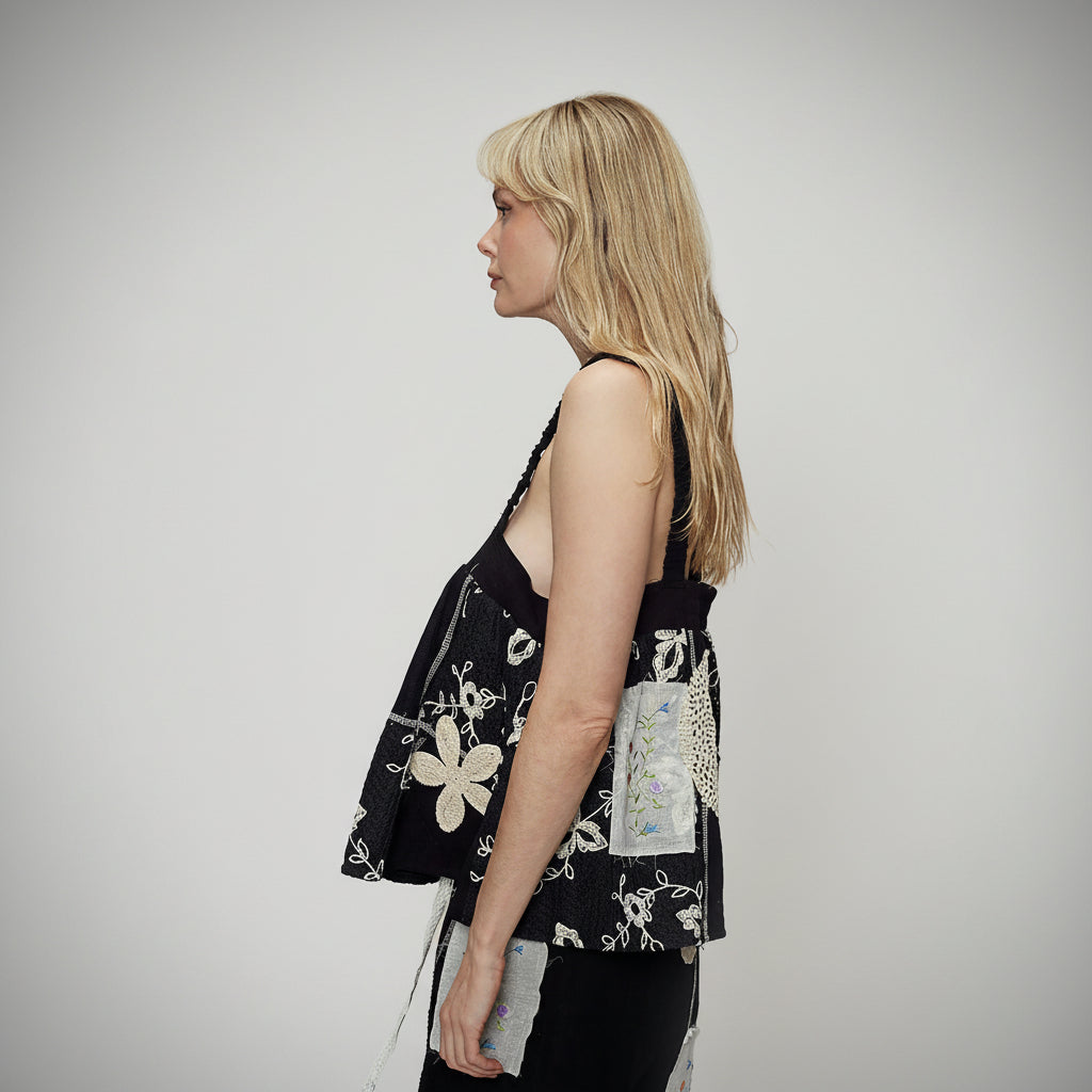 POL Strappy Patch Detail A-Line Top