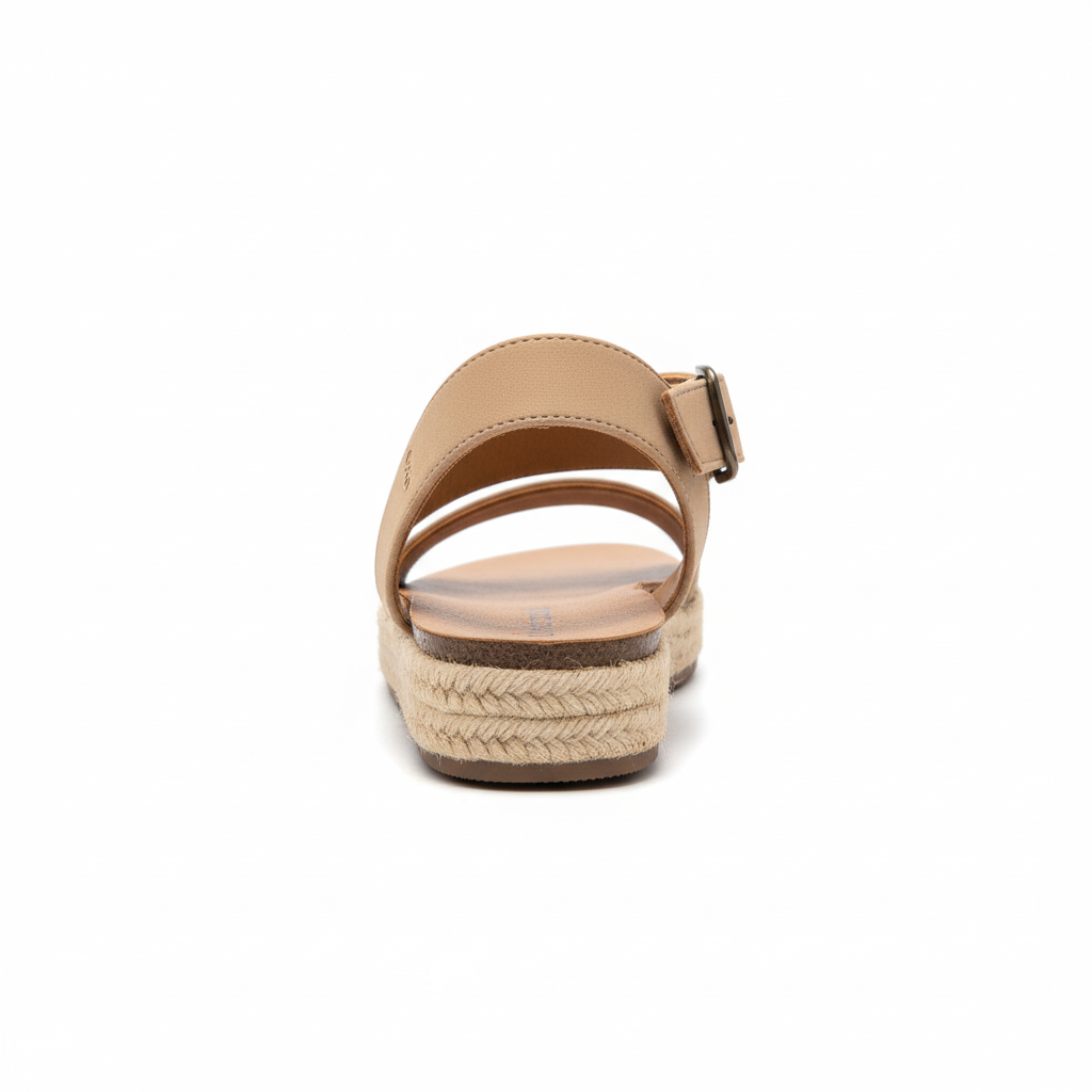 Back view of beige espadrille sandal