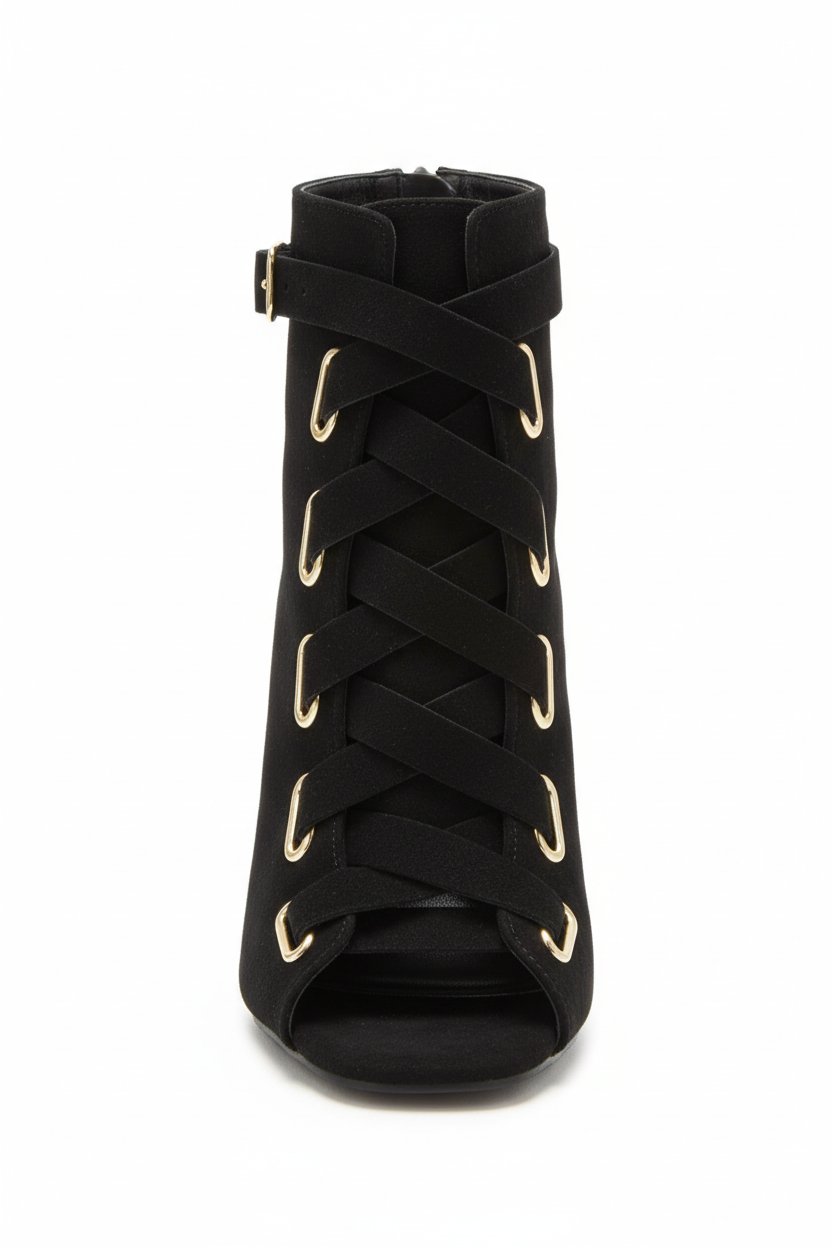 Black bootie front view