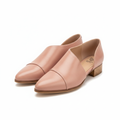 Beast Blush D'Orsay cutout flats with cap-toe seam and pointed toe, pair view on white
