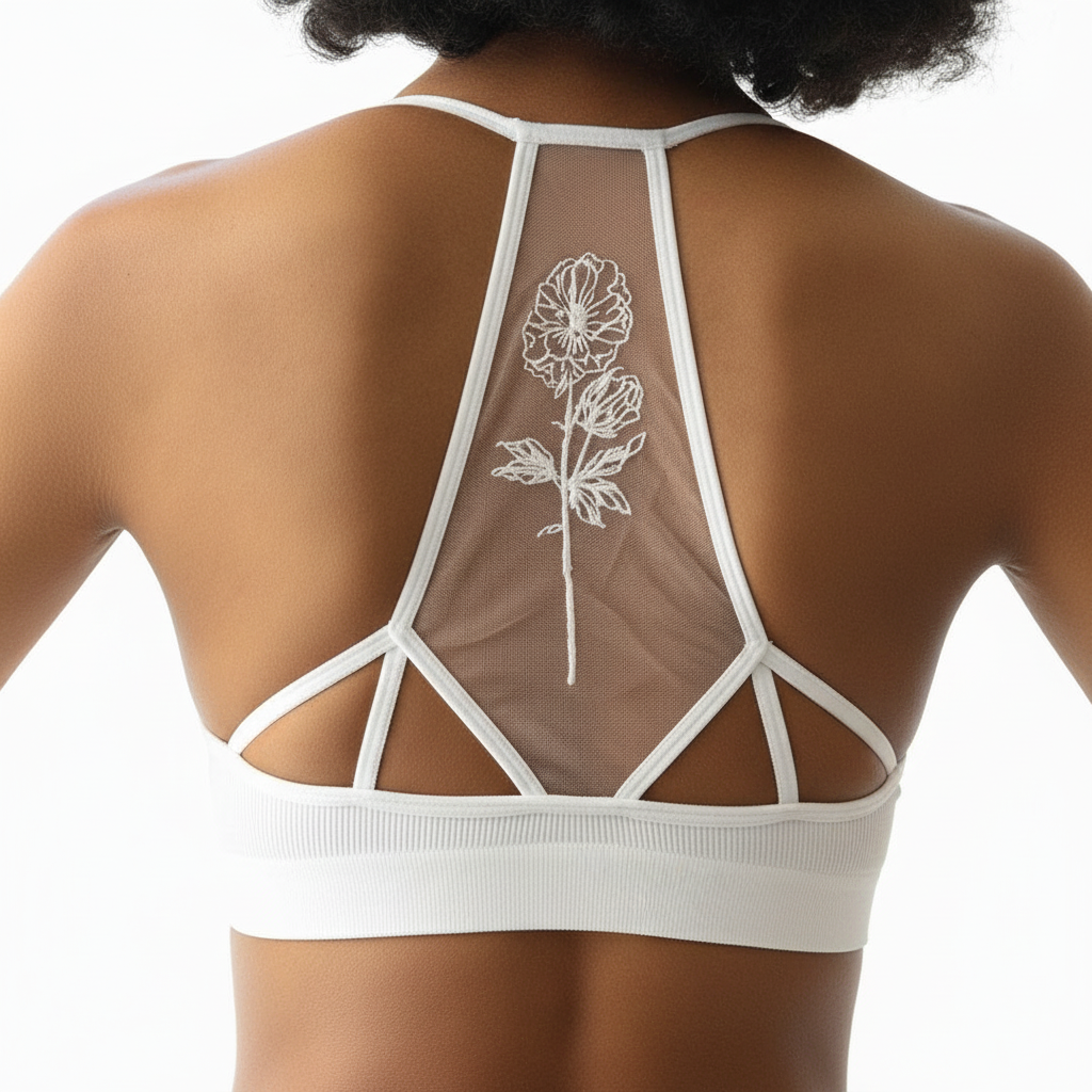 Close-Up Detail – Floral Embroidery & Straps