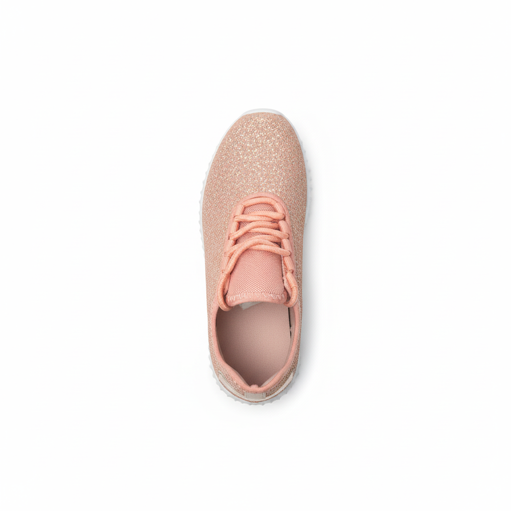 Pink sneaker on a white background