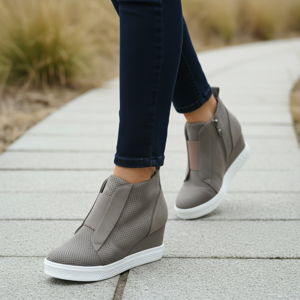 Ccocci Perforated Slip-On Hidden Wedge Sneaker Booties