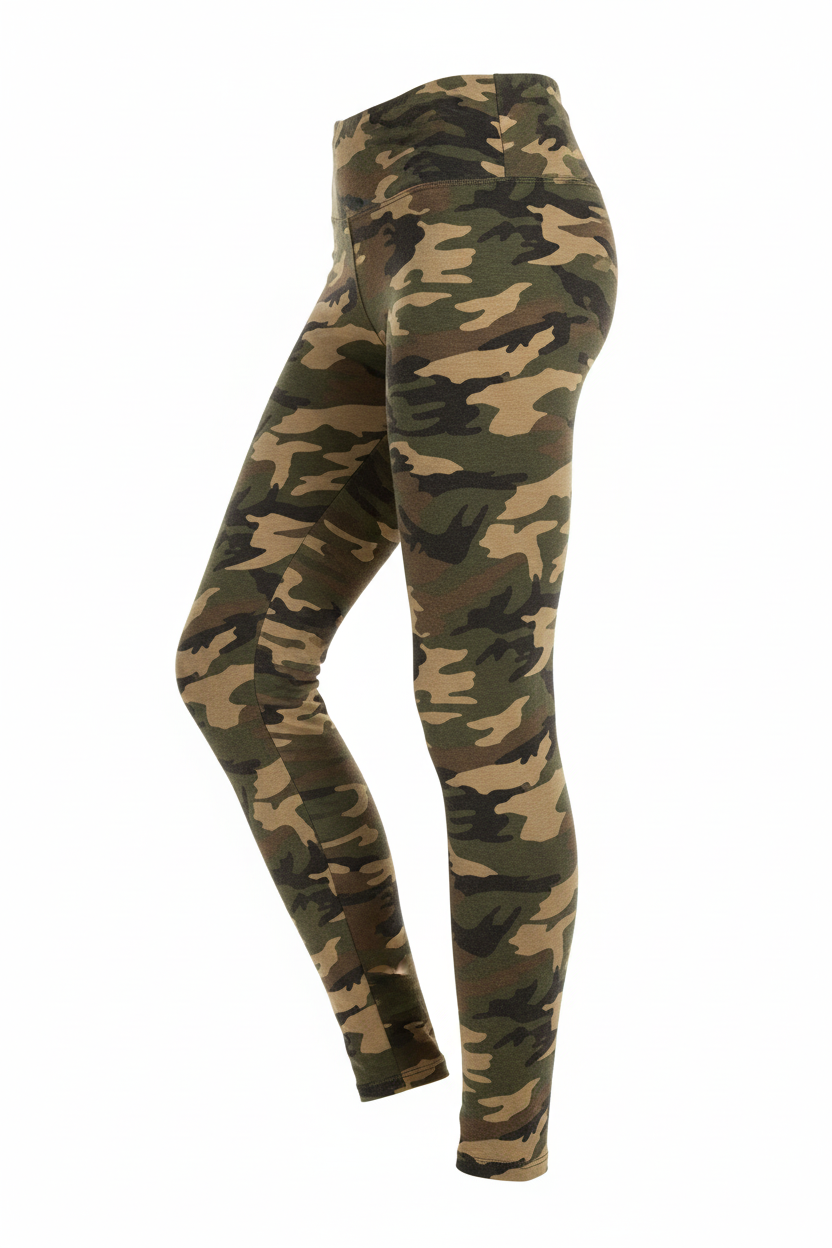 Camouflage leggings on a white background
