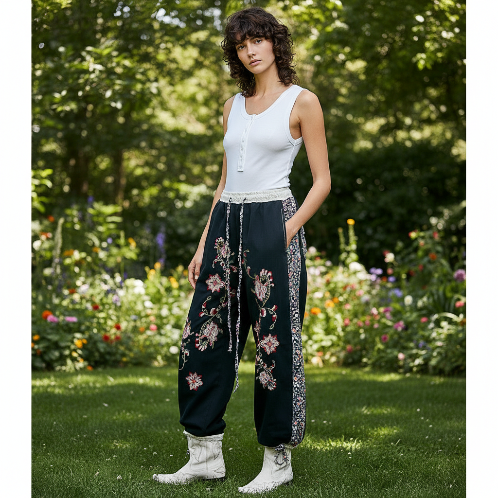 Black wide leg pants styled with model in relaxed outdoor setting - BellanBlue
