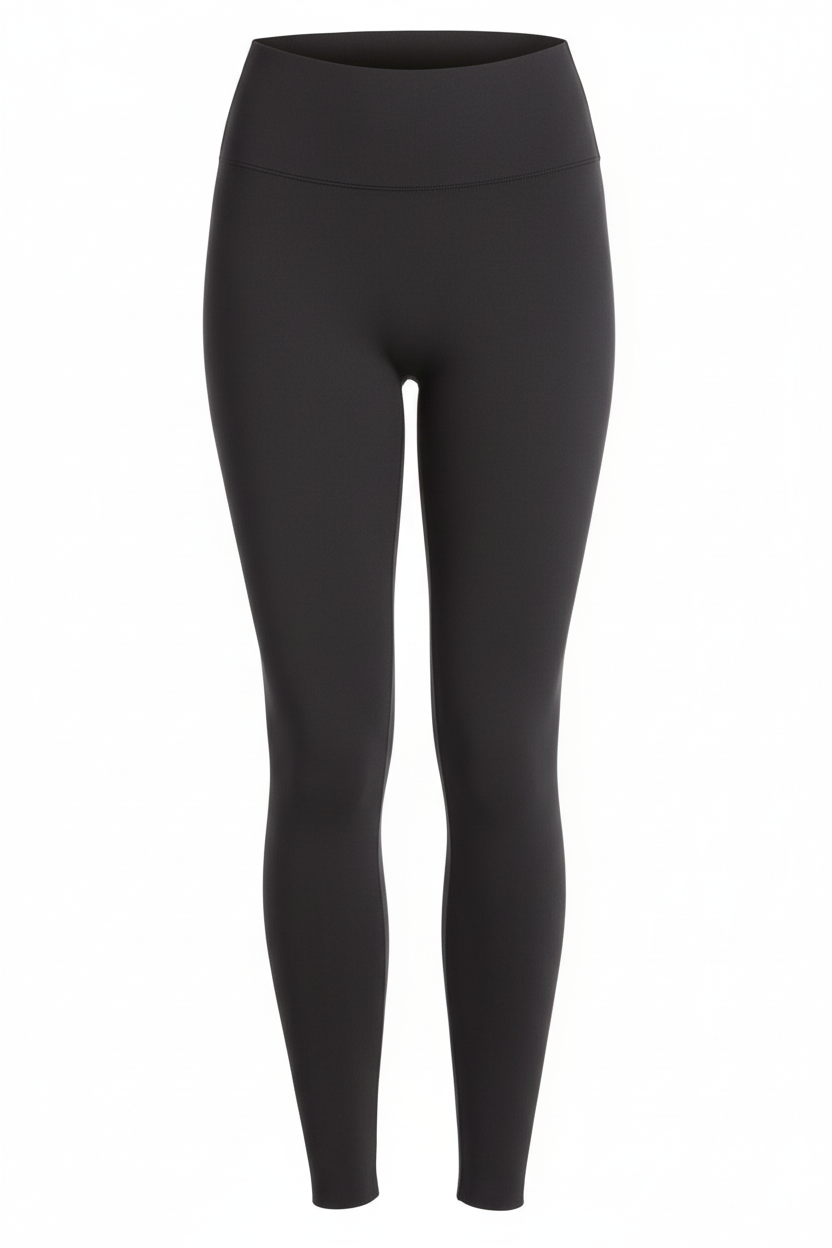 Charcoal women’s high-waist fleece-lined leggings front view