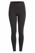 Charcoal women’s high-waist fleece-lined leggings front view