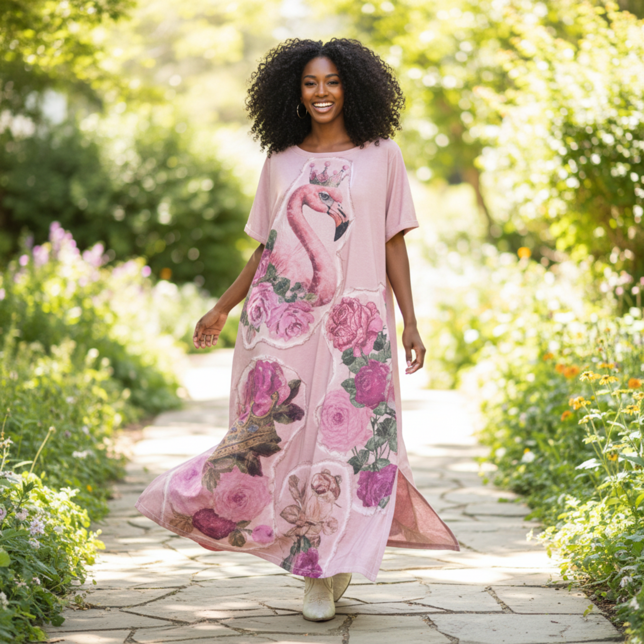 A Rare Bird Shop Pink Flamingo Maxi Dress