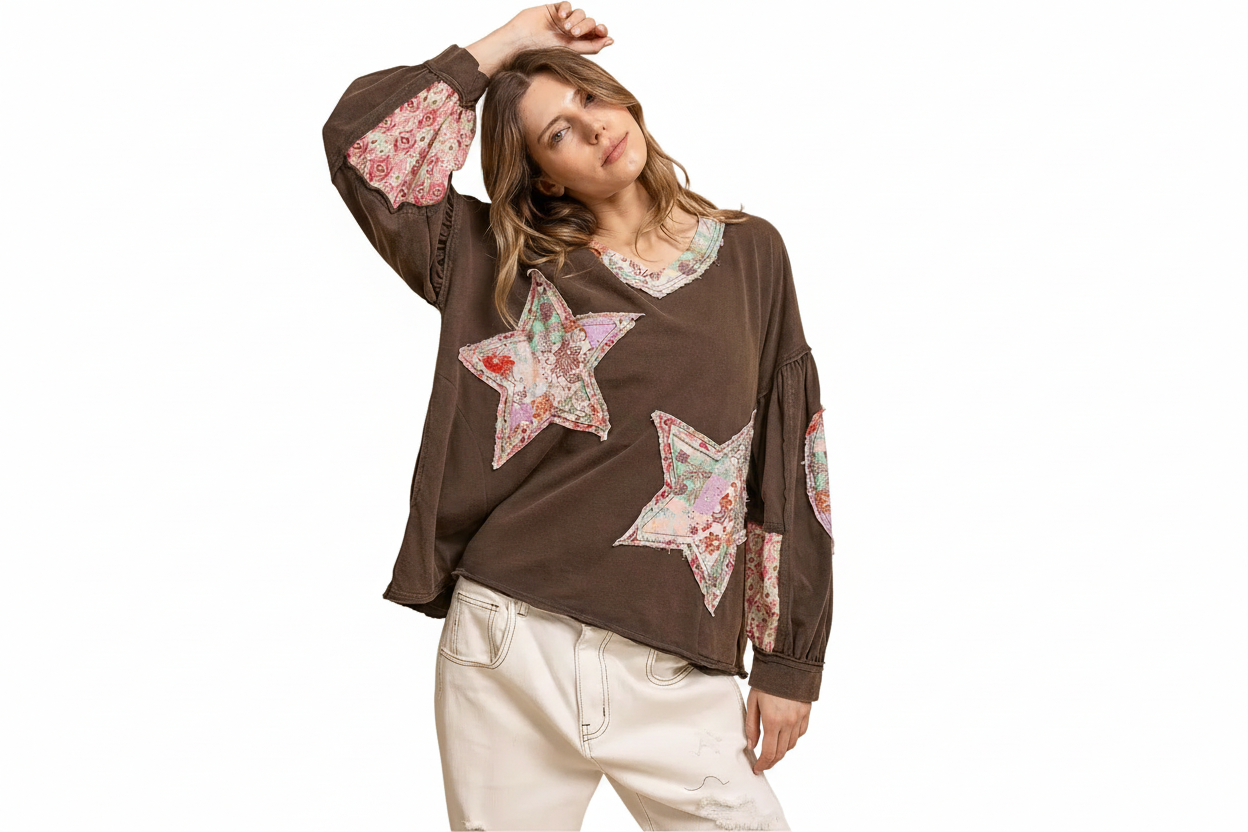 Patchwork top - lifestyle