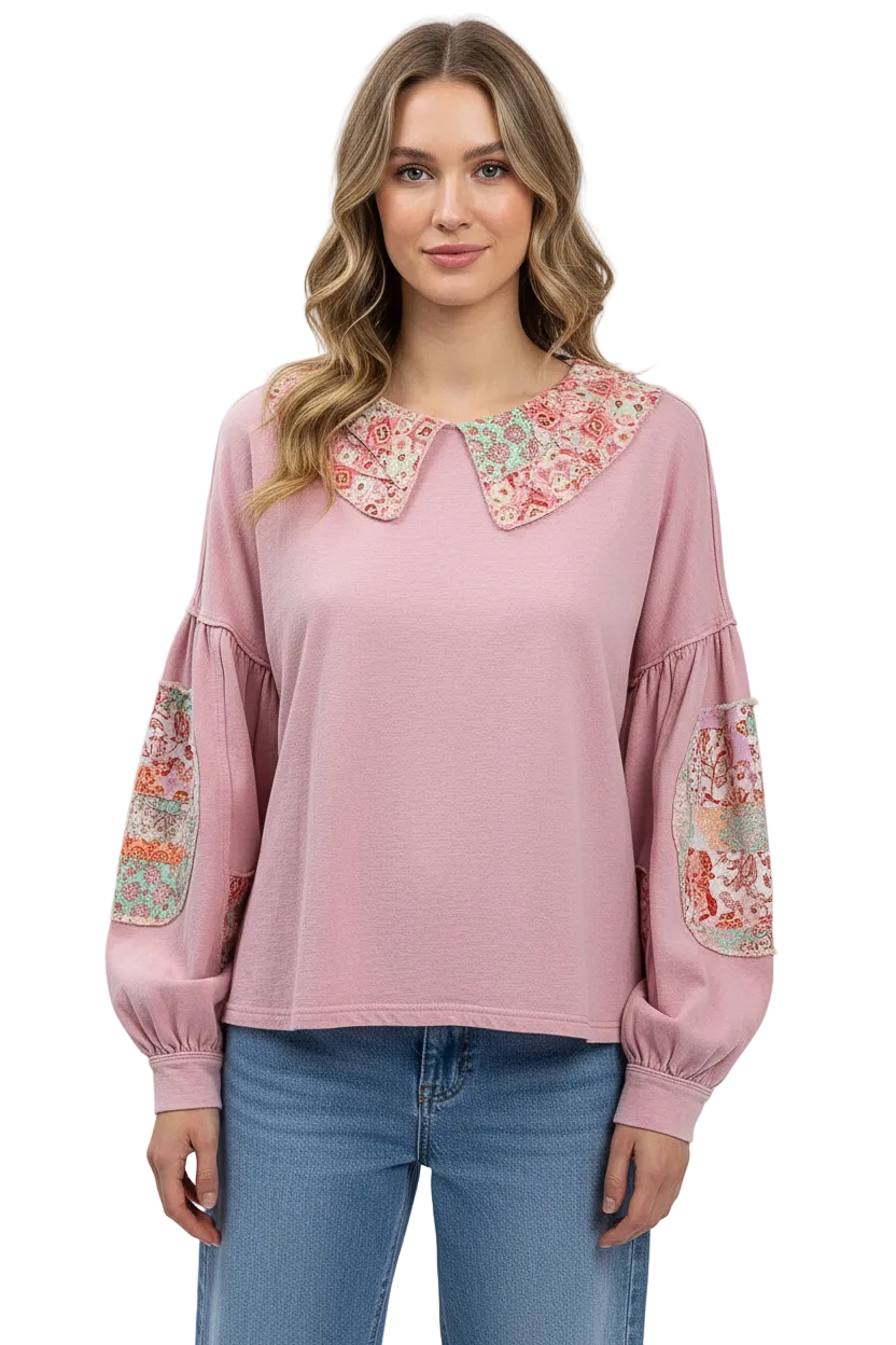 Pink patchwork top - styled