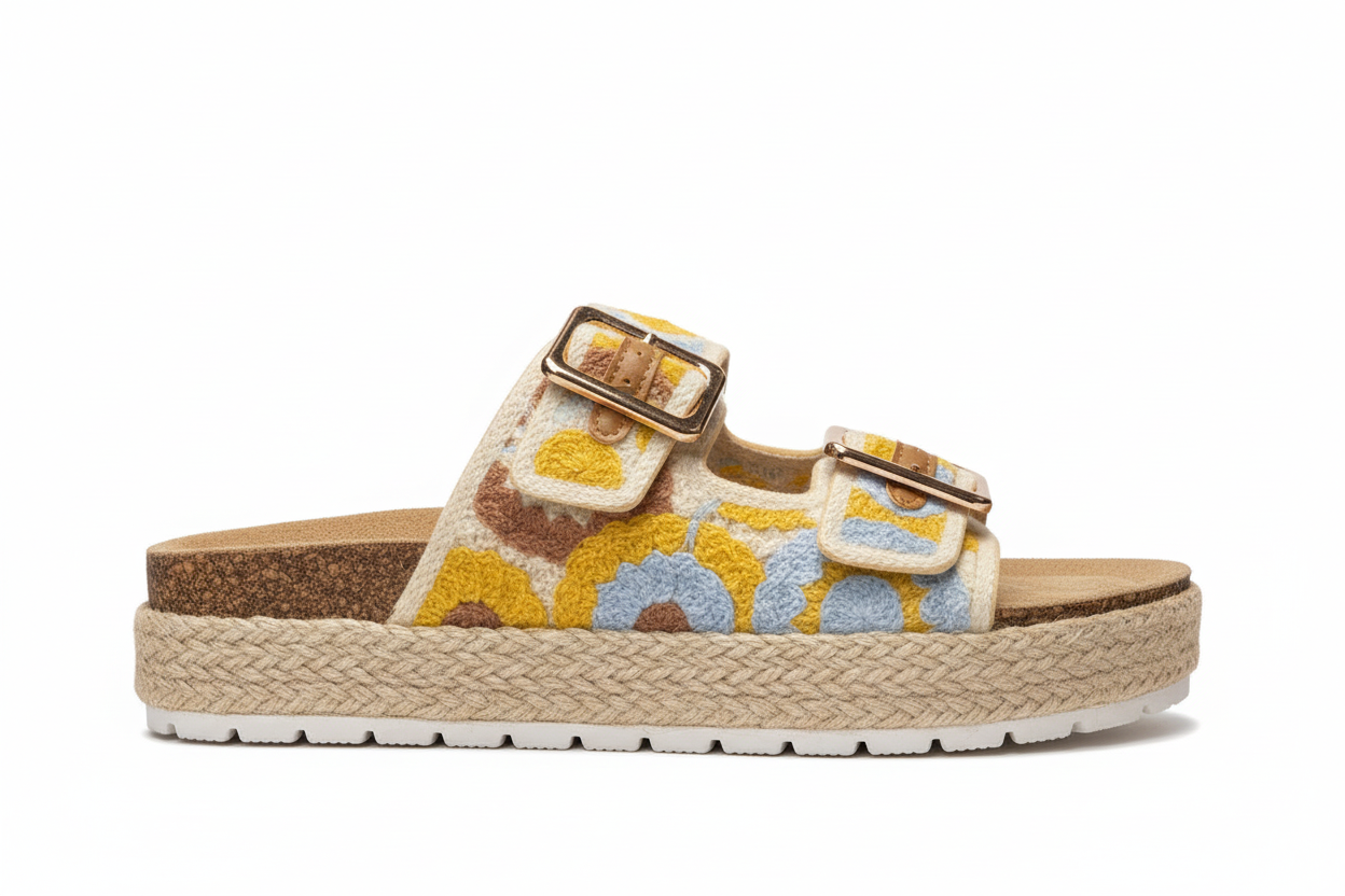Yellow variant sandals - side profile view