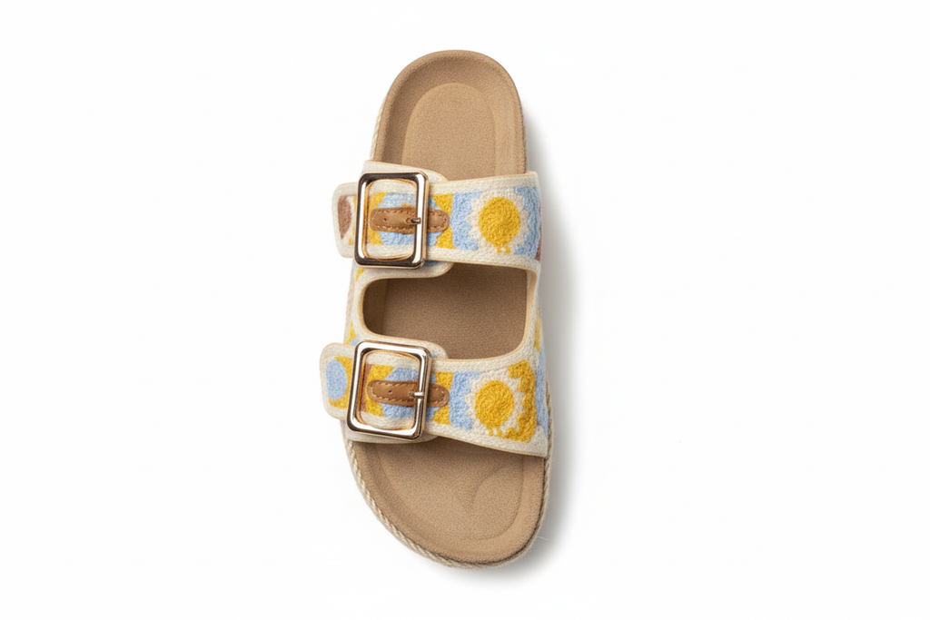 Yellow variant sandals - top-down view