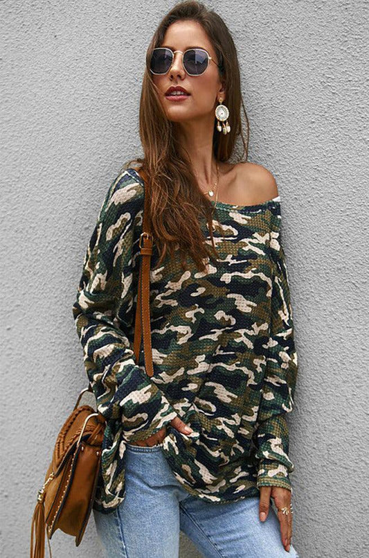 Camo Green Army Long Sleeve Top - Shirts & Tops - BellanBlue