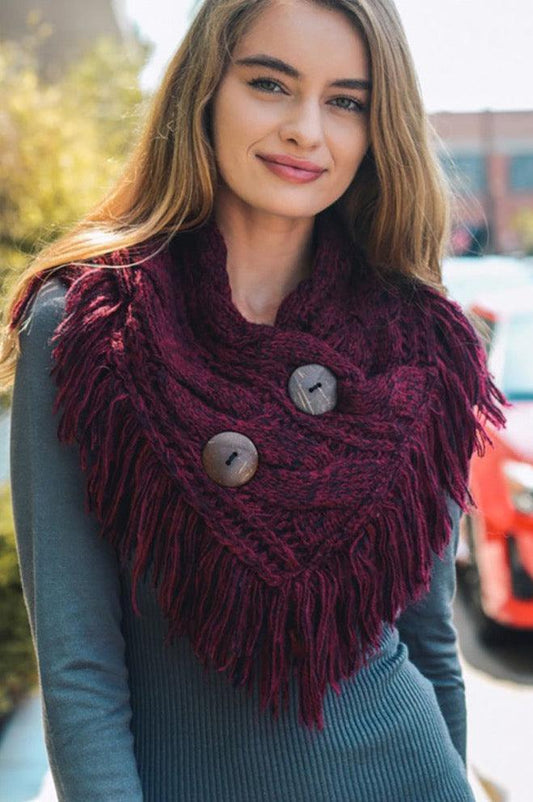 Heather Fringe Shoulder Warmer Scarf - Scarves & Shawls - BellanBlue