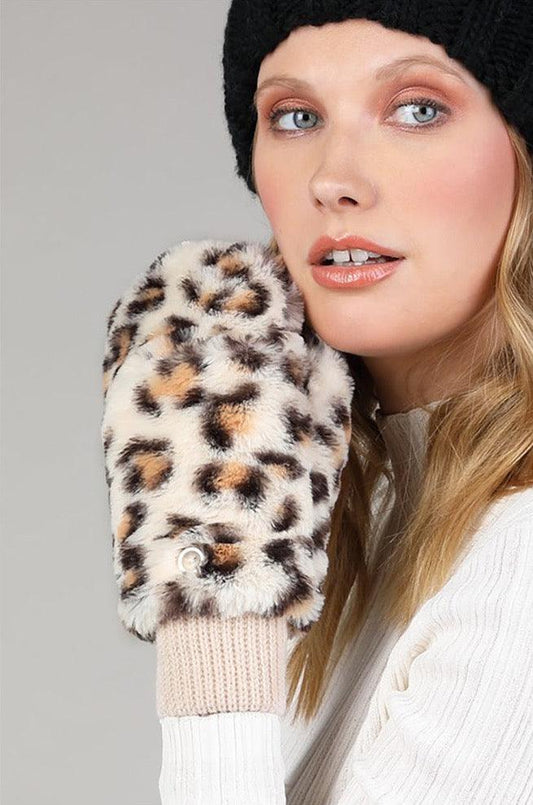 Soft Animal Print Fur Mitten - Gloves & Mittens - BellanBlue