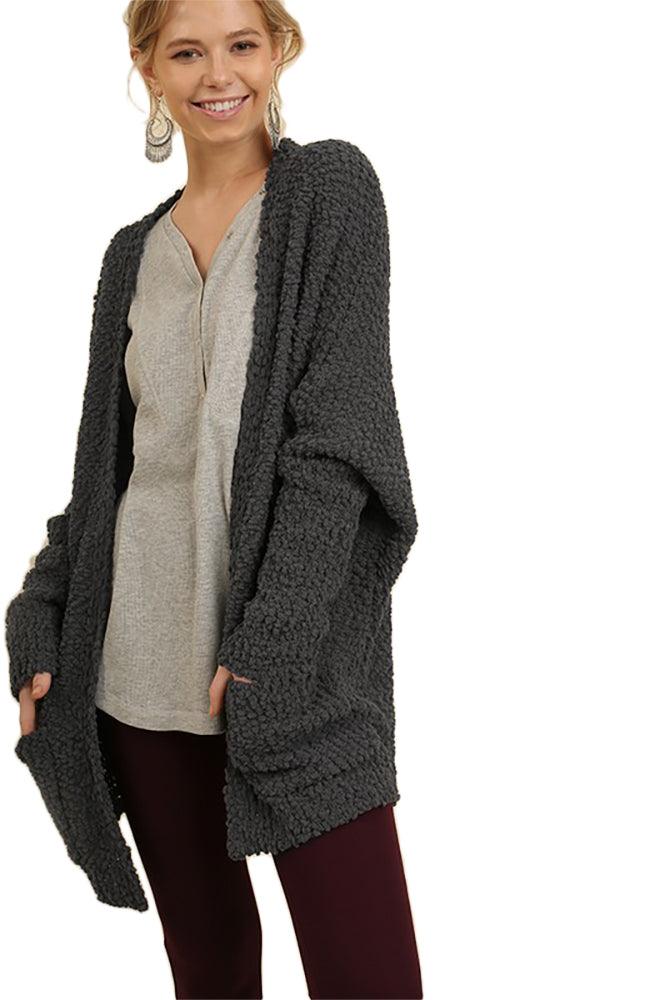 Women's Open Front Sweater with Pockets - Cardigans - BellanBlue