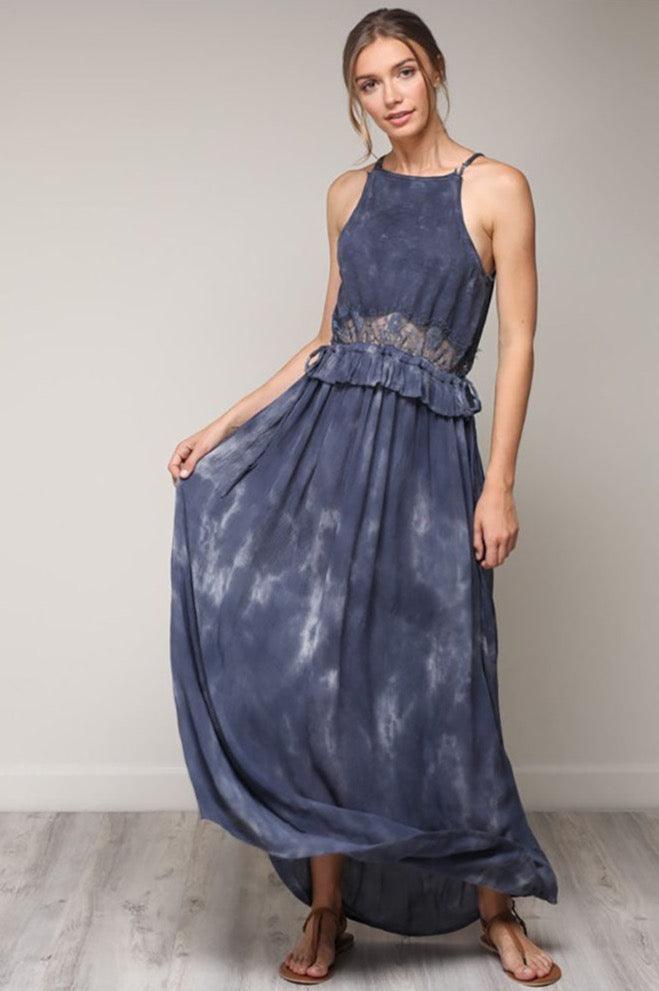 Women Tie Dye Maxi Dress - Dresses - BellanBlue